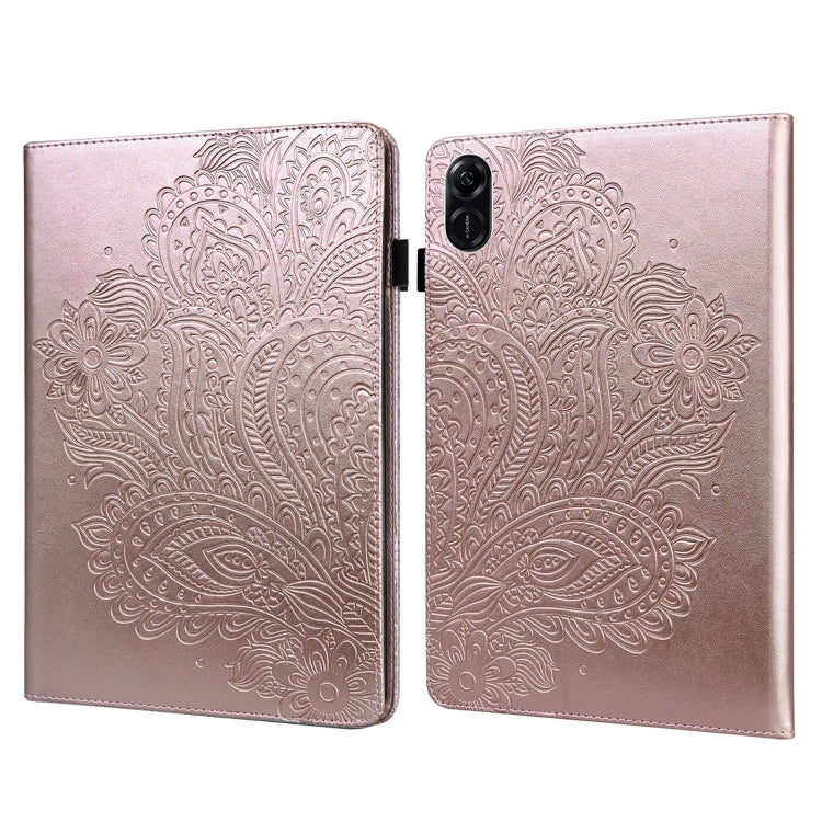 For Honor Pad X9 Peacock Embossed Pattern Leather Tablet Case(Rose Gold) - Honor by PMC TechLife | Online Shopping South Africa | PMC TechLife | Buy Now Pay Later Mobicred