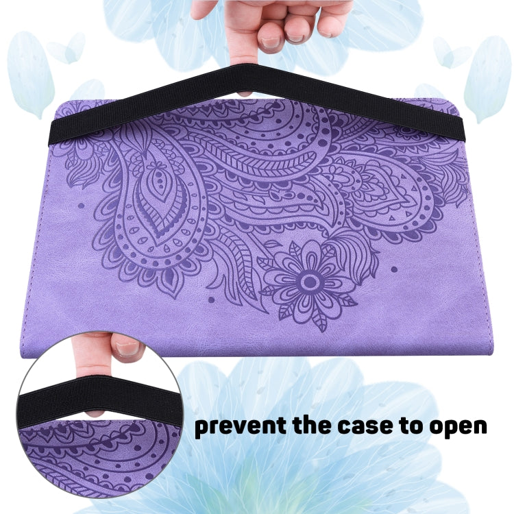 For Honor Pad X9 Peacock Embossed Pattern Leather Tablet Case(Purple) - Honor by PMC TechLife | Online Shopping South Africa | PMC TechLife | Buy Now Pay Later Mobicred