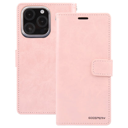 For iPhone 16 Pro Max GOOSPERY BLUE MOON Crazy Horse Texture Leather Phone Case(Rose Gold) - iPhone 16 Pro Max Cases by GOOSPERY | Online Shopping South Africa | PMC Jewellery | Buy Now Pay Later Mobicred