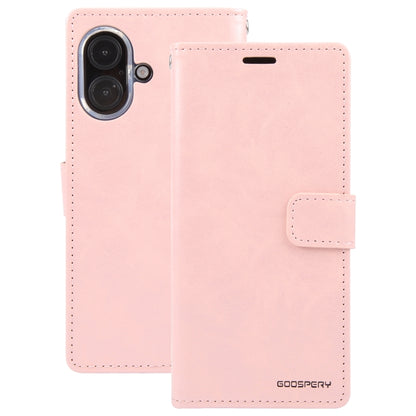 For iPhone 16 Plus GOOSPERY BLUE MOON Crazy Horse Texture Leather Phone Case(Rose Gold) - iPhone 16 Plus Cases by GOOSPERY | Online Shopping South Africa | PMC Jewellery | Buy Now Pay Later Mobicred