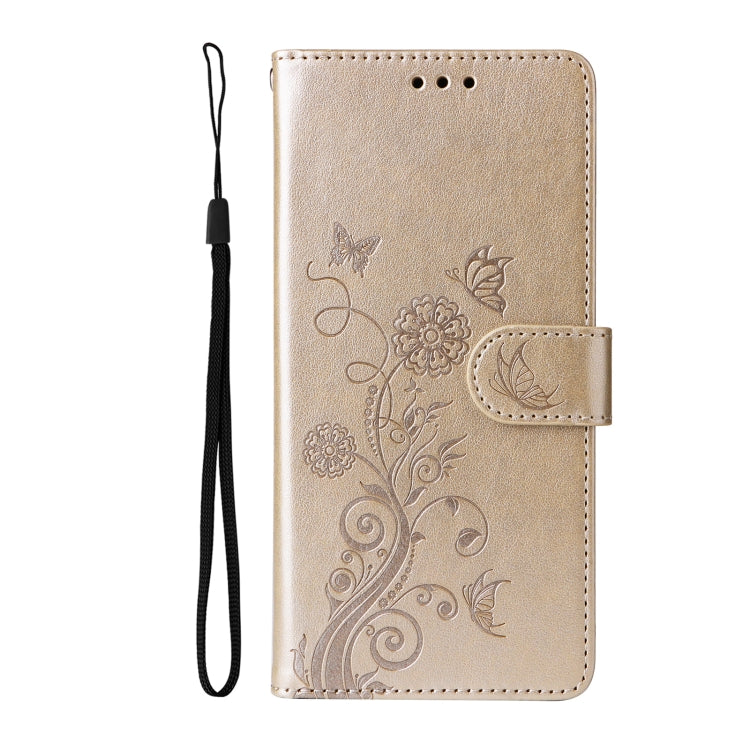 For Redmi K70 / K70 Pro Embossed Butterfly Flowers Leather Phone Case(Gold) - K70 Cases by PMC Jewellery | Online Shopping South Africa | PMC Jewellery | Buy Now Pay Later Mobicred