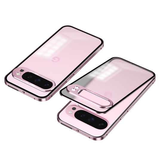 For Google Pixel 9 Pro XL Snap Buckle Metal Frame Frosted Phone Case(Pink) - Google Cases by PMC Jewellery | Online Shopping South Africa | PMC Jewellery | Buy Now Pay Later Mobicred