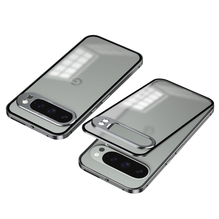 For Google Pixel 9 Pro XL Snap Buckle Metal Frame Frosted Phone Case(Grey) - Google Cases by PMC TechLife | Online Shopping South Africa | PMC TechLife | Buy Now Pay Later Mobicred