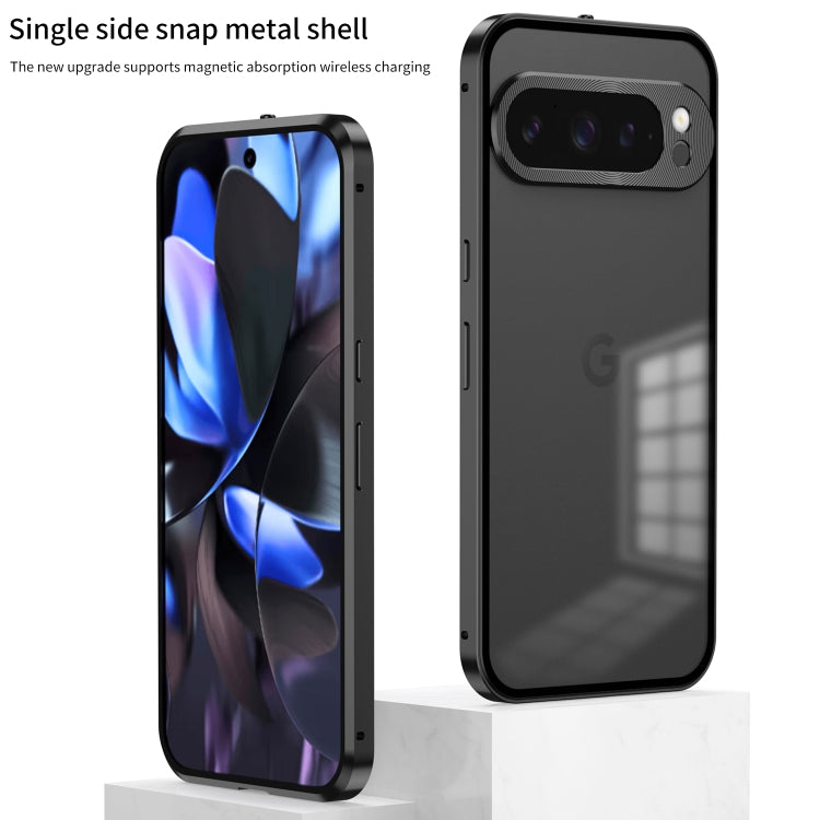 For Google Pixel 9 Pro XL Snap Buckle Metal Frame Frosted Phone Case(Pink) - Google Cases by PMC TechLife | Online Shopping South Africa | PMC TechLife | Buy Now Pay Later Mobicred