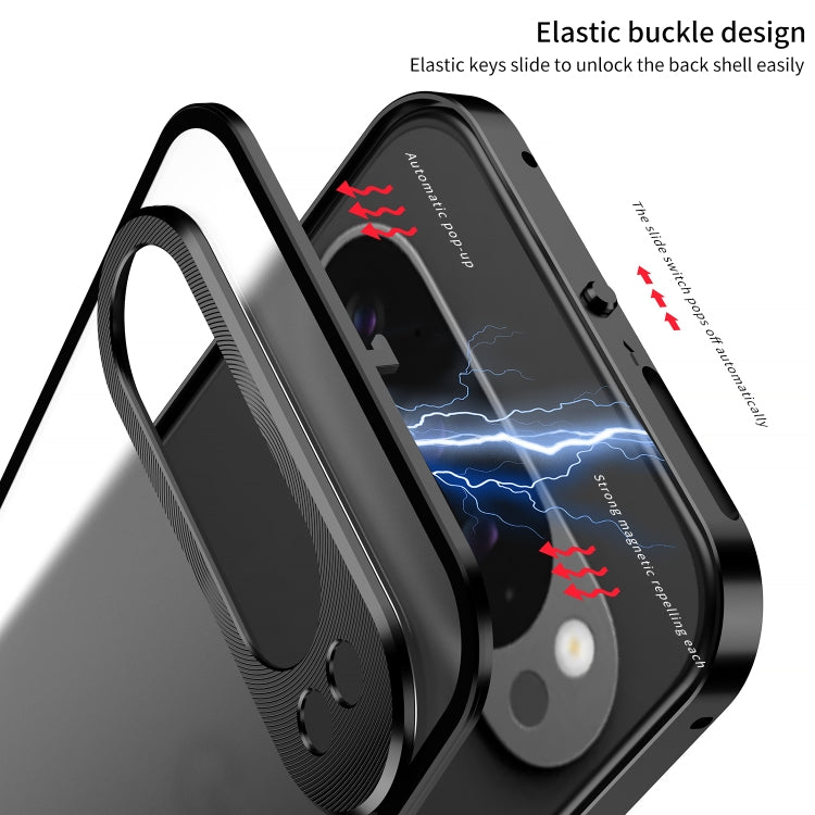 For Google Pixel 9 Pro XL Snap Buckle Metal Frame Frosted Phone Case(Grey) - Google Cases by PMC TechLife | Online Shopping South Africa | PMC TechLife | Buy Now Pay Later Mobicred