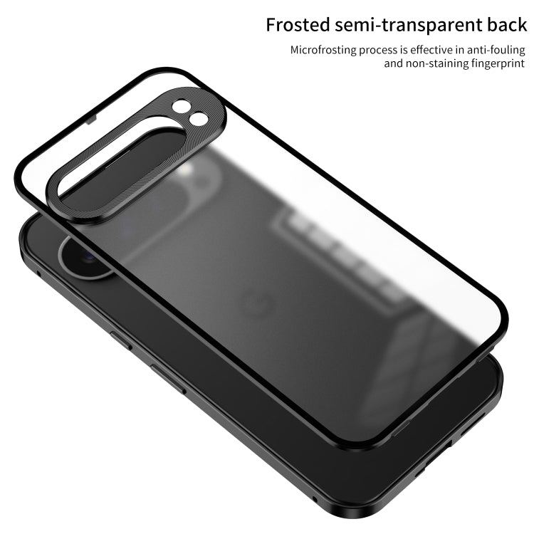 For Google Pixel 9 Pro XL Snap Buckle Metal Frame Frosted Phone Case(Grey) - Google Cases by PMC TechLife | Online Shopping South Africa | PMC TechLife | Buy Now Pay Later Mobicred