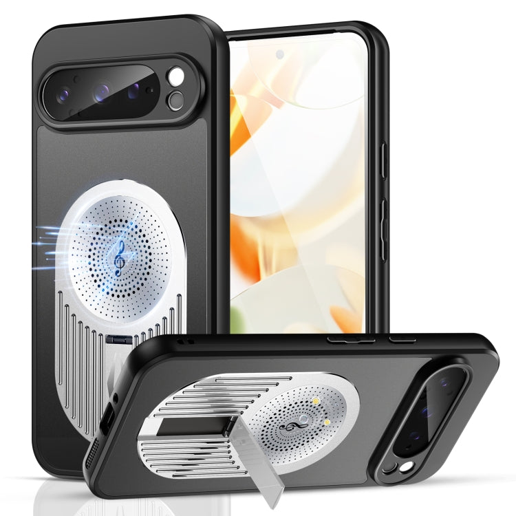 For Google Pixel 9 / 9 Pro Heat Dissipation Aromatherapy MagSafe Holder Phone Case(Silver) - Google Cases by PMC TechLife | Online Shopping South Africa | PMC TechLife | Buy Now Pay Later Mobicred