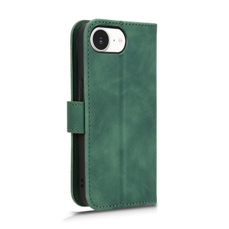 For iPhone 16e Skin Feel Magnetic Flip Leather Phone Case(Green) - iPhone 16e Cases by PMC TechLife | Online Shopping South Africa | PMC TechLife | Buy Now Pay Later Mobicred