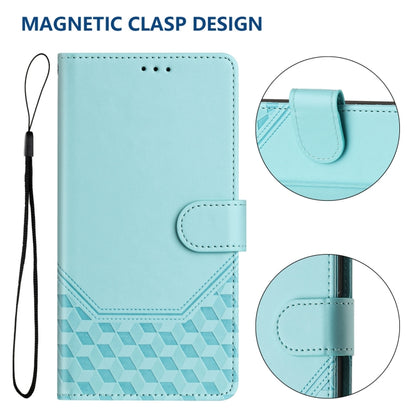 For Ulefone Note 17 Pro Honeycomb Embossing RFID Leather Phone Case(Mint Green) - Ulefone Cases by PMC Jewellery | Online Shopping South Africa | PMC Jewellery | Buy Now Pay Later Mobicred