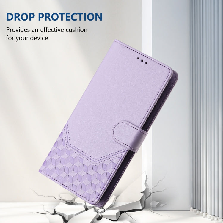 For Ulefone Note 17 Pro Honeycomb Embossing RFID Leather Phone Case(Light Purple) - free shipping - PMC Jewellery - Order now!