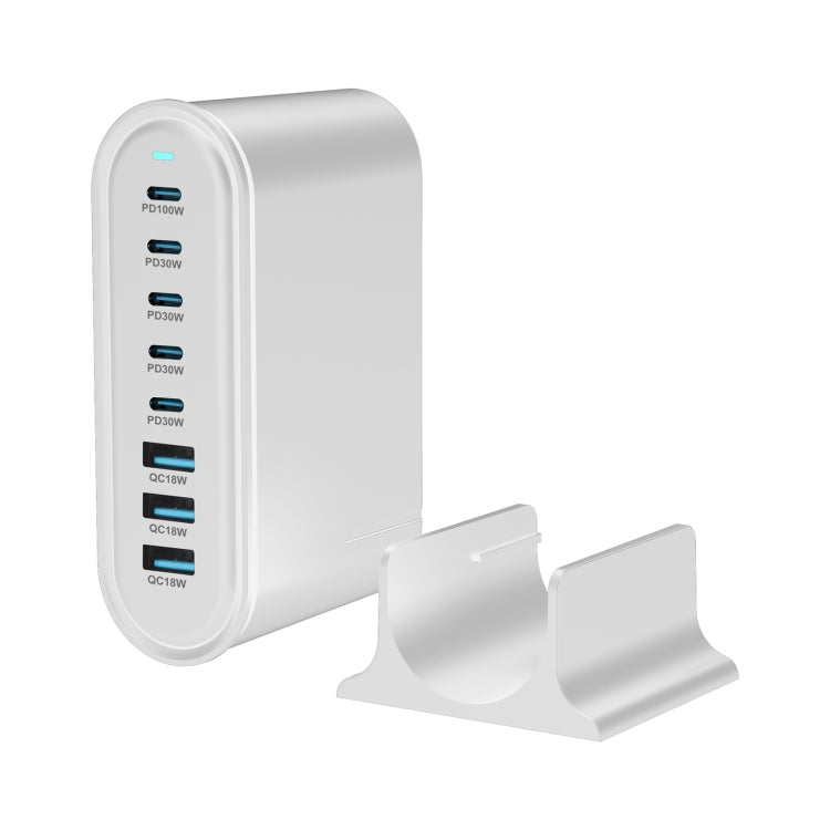 YMX-968 268W 5Type-C, 3USB 8-Ports Desktop Fast Charger, Plug Type:AU Plug(White) - Multifunction Charger by PMC Jewellery | Online Shopping South Africa | PMC Jewellery | Buy Now Pay Later Mobicred