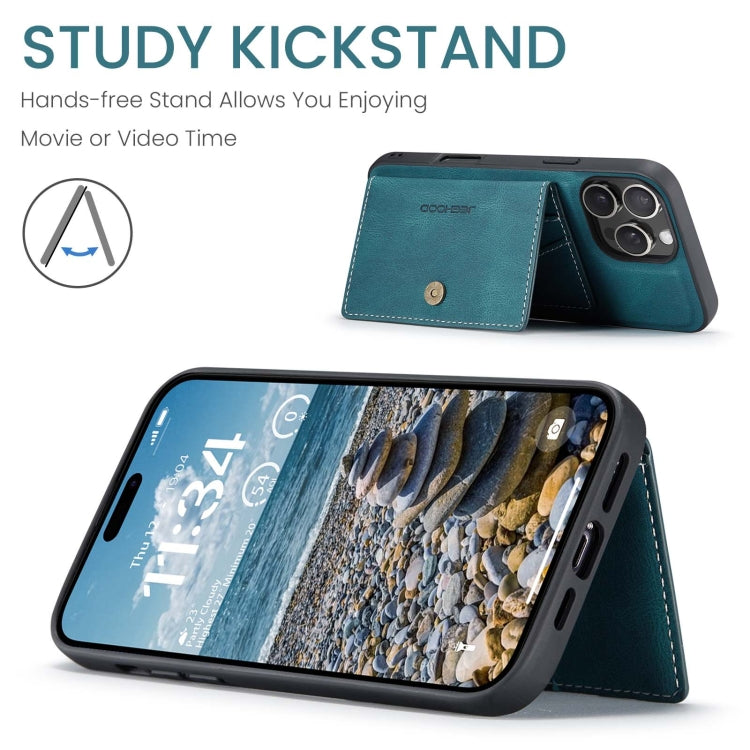 For iPhone 16 Pro JEEHOOD J01 Retro Magnetic Detachable Wallet Phone Case(Blue) - free shipping - PMC Jewellery - Order now!