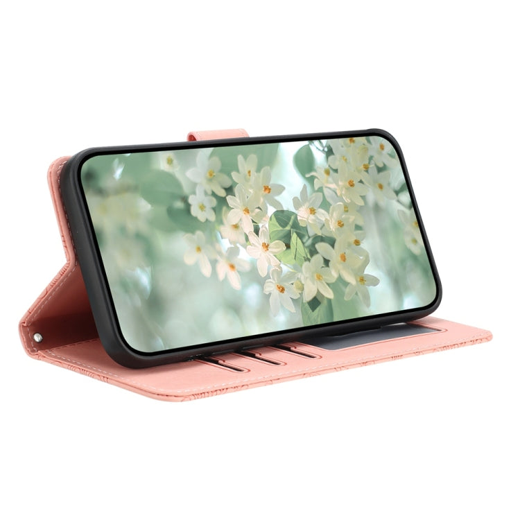 For Samsung Galaxy S25 Ultra 5G Floral Embossed Pattern Leather Phone Case(Pink) - Galaxy S25 Ultra 5G Cases by PMC Jewellery | Online Shopping South Africa | PMC Jewellery | Buy Now Pay Later Mobicred