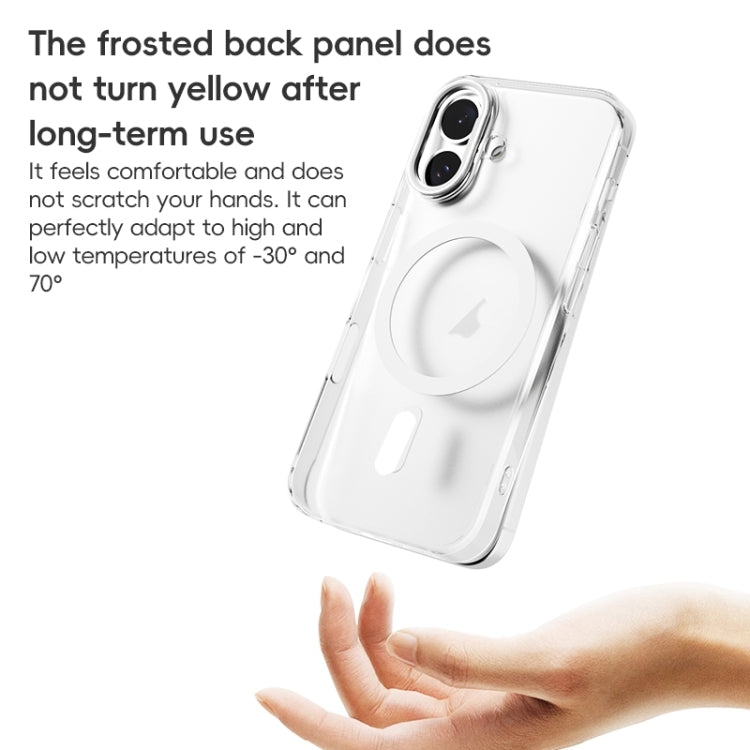 For iPhone 16 ZGA Magsafe Clear PC Tempered Glass Phone Case(Frosted White) - iPhone 16 Cases by ZGA | Online Shopping South Africa | PMC Jewellery | Buy Now Pay Later Mobicred