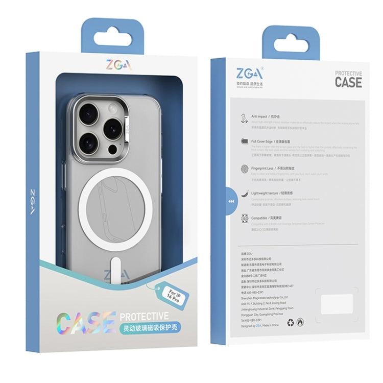 For iPhone 16 ZGA Magsafe Clear PC Tempered Glass Phone Case(Transparent) - iPhone 16 Cases by ZGA | Online Shopping South Africa | PMC Jewellery | Buy Now Pay Later Mobicred