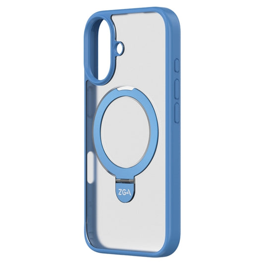 For iPhone 16 ZGA Magsafe Holder PC Hybrid TPU Phone Case(Blue) - iPhone 15 Cases by ZGA | Online Shopping South Africa | PMC Jewellery | Buy Now Pay Later Mobicred