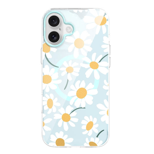 For iPhone 16 TGVIS Grace Series MagSafe Magnetic Phone Case(Daisy) - iPhone 16 Cases by TGVIS | Online Shopping South Africa | PMC Jewellery | Buy Now Pay Later Mobicred