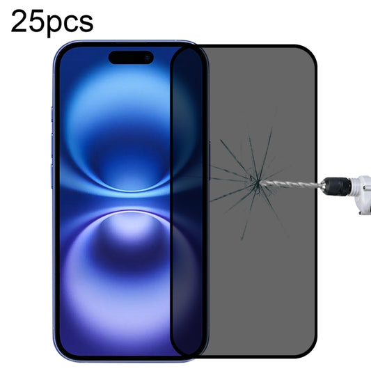 For iPhone 16 25pcs Full Cover Anti-spy Silk Screen Tempered Glass Film - iPhone 16 Tempered Glass by PMC Jewellery | Online Shopping South Africa | PMC Jewellery | Buy Now Pay Later Mobicred