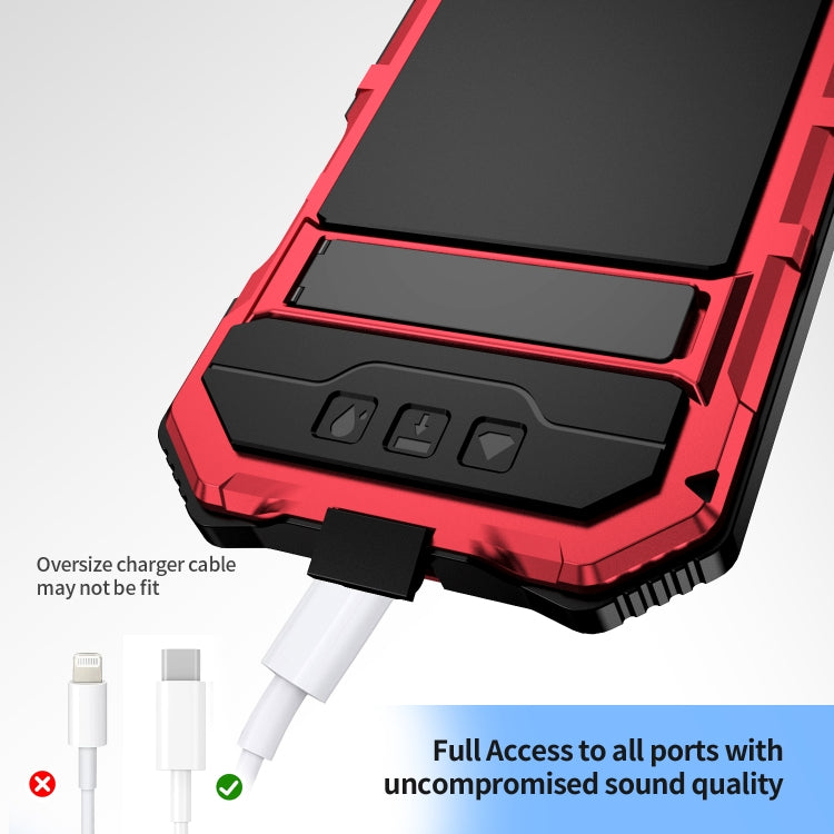 For iPhone 16 Plus R-JUST Life Waterproof Dustproof Shockproof Holder Phone Case(Red) - iPhone 16 Plus Cases by R-JUST | Online Shopping South Africa | PMC Jewellery | Buy Now Pay Later Mobicred