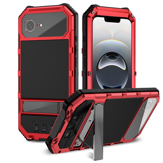 For iPhone 16e R-JUST Life Waterproof Dustproof Shockproof Holder Phone Case(Red) - iPhone 16e Cases by R-JUST | Online Shopping South Africa | PMC Jewellery | Buy Now Pay Later Mobicred