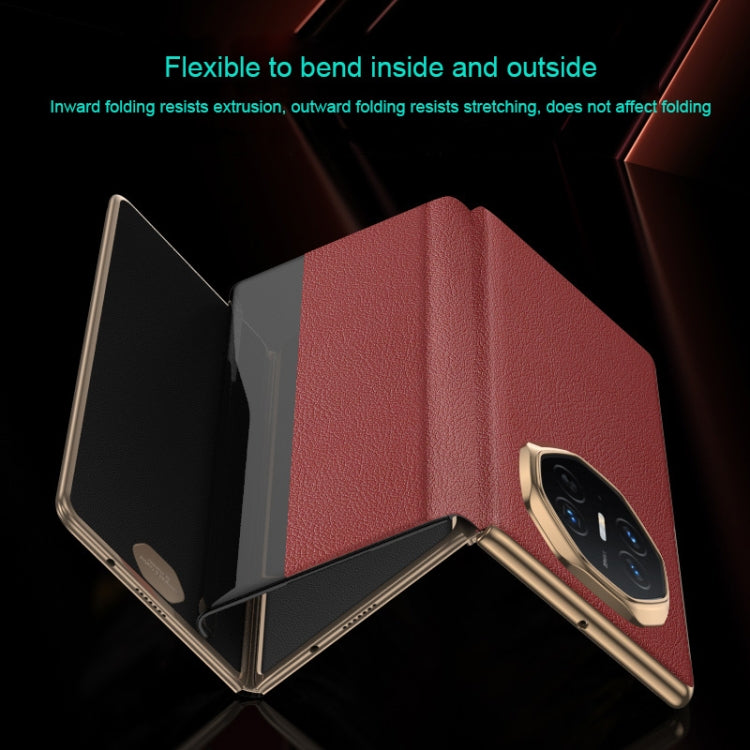 For Huawei Mate XT Ultimate Smart Side View Window Plain Leather Phone Case(Black) - Huawei Cases by PMC TechLife | Online Shopping South Africa | PMC TechLife | Buy Now Pay Later Mobicred