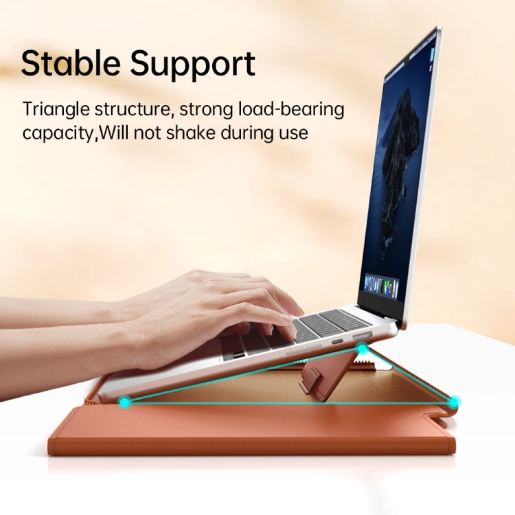 Multifunctional Laptop PU Magnetic Stand Split Liner Bag with Mouse Pad Function, Size:15 inch(Rose Gold) - 15 inch by PMC Jewellery | Online Shopping South Africa | PMC Jewellery | Buy Now Pay Later Mobicred