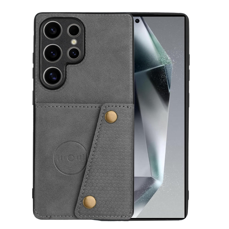 For Samsung Galaxy S25 Ultra 5G Double Buckle Card Slots Magnetic Phone Case(Grey) - Galaxy S25 Ultra 5G Cases by PMC Jewellery | Online Shopping South Africa | PMC Jewellery | Buy Now Pay Later Mobicred