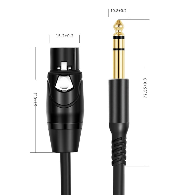 6.35mm to XRL Canon Female Dual Channel Microphone Audio Cable, Length:10m(Black) - Microphone Audio Cable & Connector by PMC Jewellery | Online Shopping South Africa | PMC Jewellery | Buy Now Pay Later Mobicred