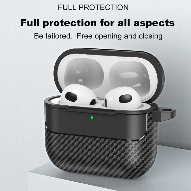 For AirPods 4 Carbon Fiber Texture Bluetooth Earphone Protective Case(Black) - For AirPods 4 by PMC Jewellery | Online Shopping South Africa | PMC Jewellery | Buy Now Pay Later Mobicred