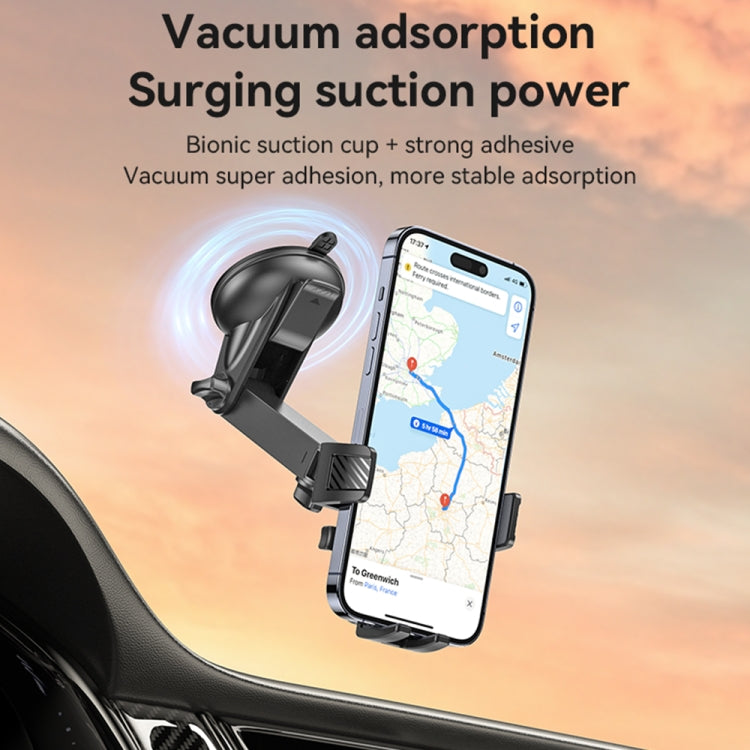 Yesido C267 Suction Cup Gravity Clamp Car Phone Holder(Black) - Car Holders by Yesido | Online Shopping South Africa | PMC Jewellery | Buy Now Pay Later Mobicred