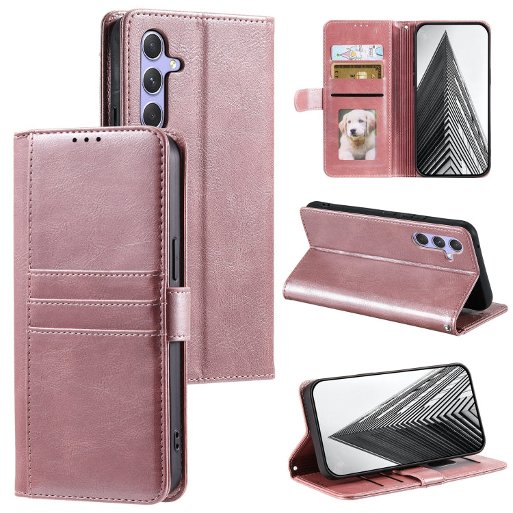 For Samsung Galaxy S25 5G Simple 6-Card Wallet Leather Phone Case(Rose Gold) - Galaxy S25 5G Cases by PMC Jewellery | Online Shopping South Africa | PMC Jewellery | Buy Now Pay Later Mobicred