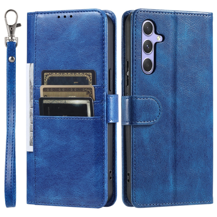 For Samsung Galaxy S25+ 5G Simple 6-Card Wallet Leather Phone Case(Blue) - Galaxy S25+ 5G Cases by PMC TechLife | Online Shopping South Africa | PMC TechLife | Buy Now Pay Later Mobicred