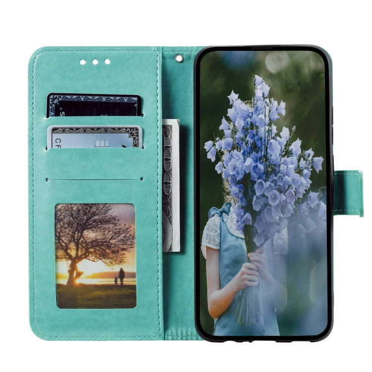 For Samsung Galaxy S25 5G Totem Flower Embossed Leather Phone Case with Lanyard(Green) - free shipping - PMC Jewellery - Order now!