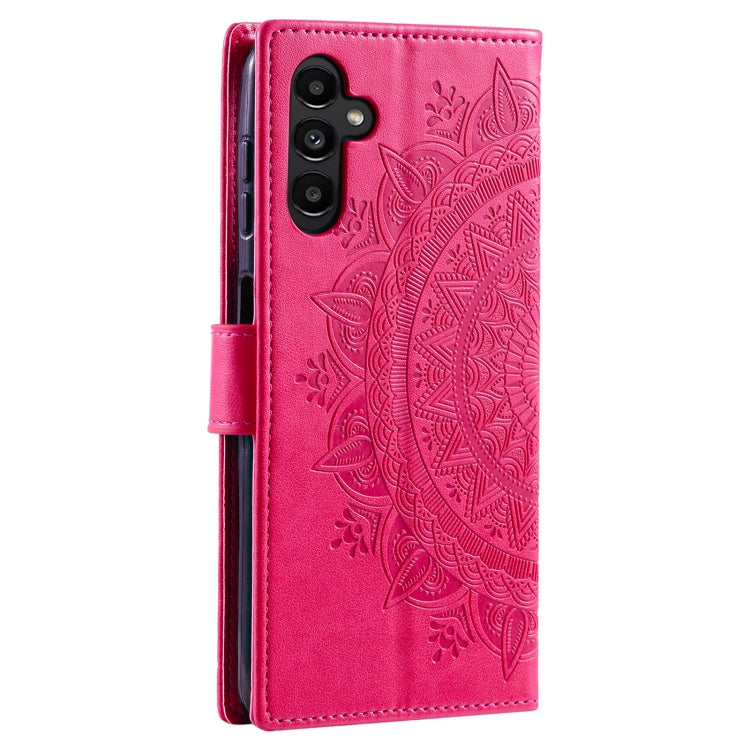 For Samsung Galaxy S25 5G Totem Flower Embossed Leather Phone Case(Red) - Galaxy S25 5G Cases by PMC TechLife | Online Shopping South Africa | PMC TechLife | Buy Now Pay Later Mobicred