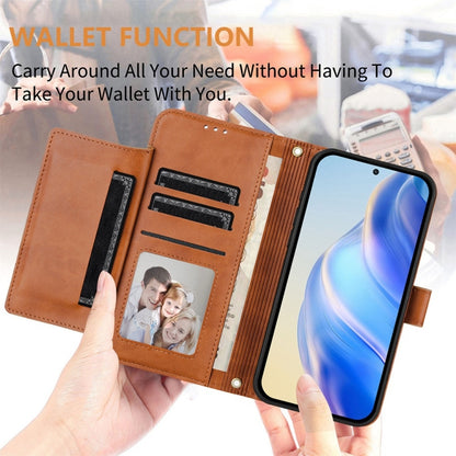 For Samsung Galaxy S25 Ultra 5G Multi-Card Slots Zipper Wallet Leather Phone Case(Brown) - Galaxy S25 Ultra 5G Cases by PMC Jewellery | Online Shopping South Africa | PMC Jewellery | Buy Now Pay Later Mobicred