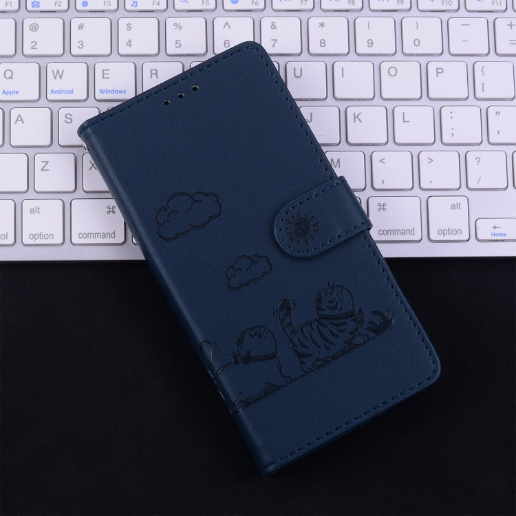 For Samsung Galaxy S25+ 5G Cute Cats RFID Leather Phone Case(Blue) - Galaxy S25+ 5G Cases by PMC Jewellery | Online Shopping South Africa | PMC Jewellery | Buy Now Pay Later Mobicred