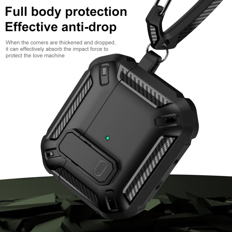 For AirPods 4 Shield Shockproof Earphone Protective Case with Hook(Black Yellow) - For AirPods 4 by PMC Jewellery | Online Shopping South Africa | PMC Jewellery | Buy Now Pay Later Mobicred