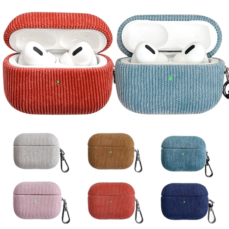 For AirPods 3 Corduroy Cloth Pattern Earphone Protective Case(Pink) - For AirPods 3 by PMC Jewellery | Online Shopping South Africa | PMC Jewellery | Buy Now Pay Later Mobicred