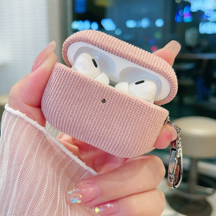 For AirPods Pro 2 Corduroy Cloth Pattern Earphone Protective Case(Sky Blue) - For AirPods Pro 2 by PMC Jewellery | Online Shopping South Africa | PMC Jewellery | Buy Now Pay Later Mobicred
