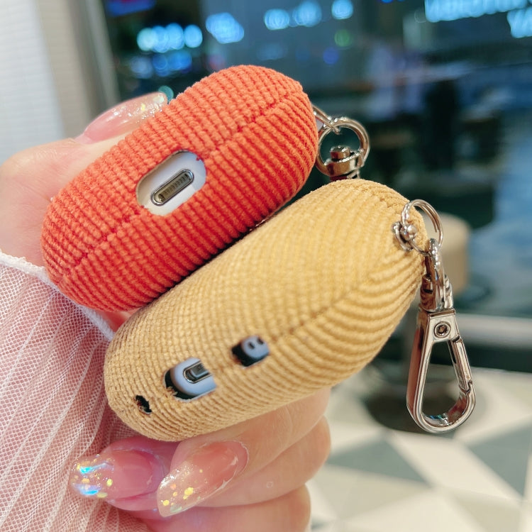 For AirPods Pro Corduroy Cloth Pattern Earphone Protective Case(Orange) - For AirPods Pro by PMC Jewellery | Online Shopping South Africa | PMC Jewellery | Buy Now Pay Later Mobicred