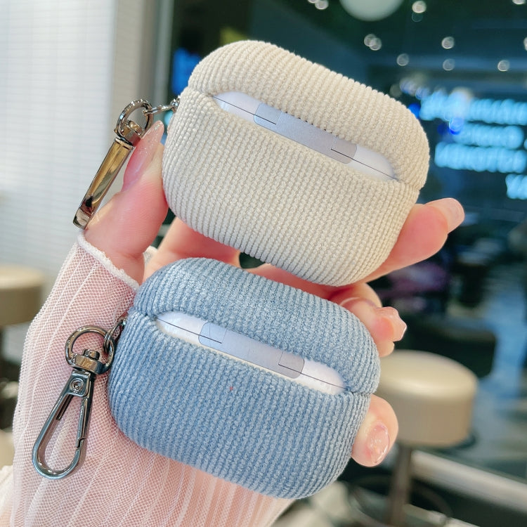 For AirPods 3 Corduroy Cloth Pattern Earphone Protective Case(Khaki) - For AirPods 3 by PMC Jewellery | Online Shopping South Africa | PMC Jewellery | Buy Now Pay Later Mobicred