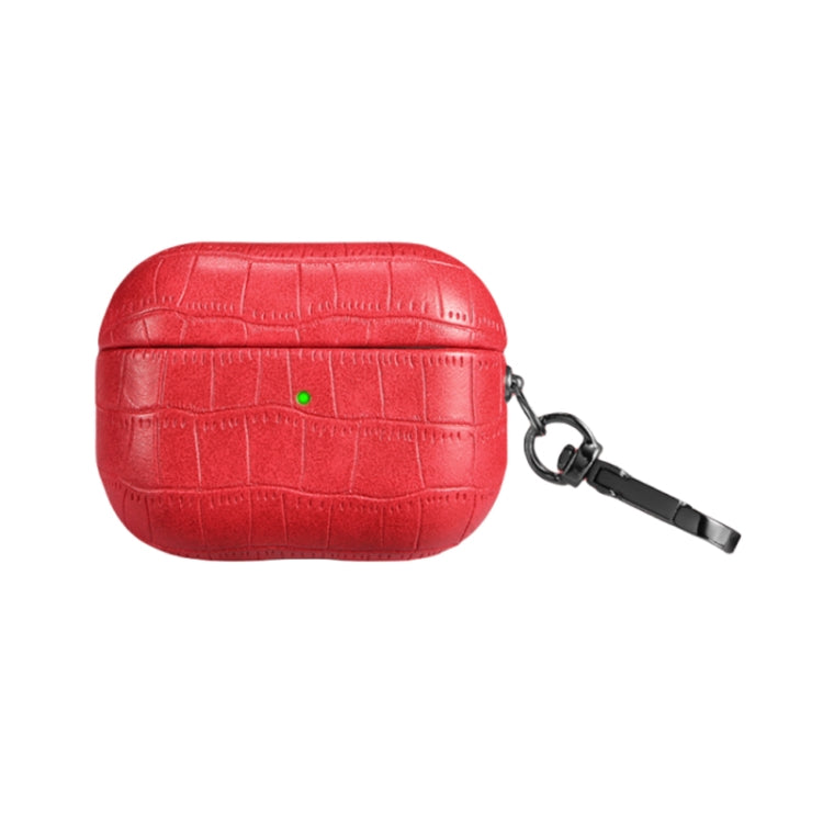 For AirPods Pro 2 Crocodile Texture Earphone Protective Case(Red) - For AirPods Pro 2 by PMC Jewellery | Online Shopping South Africa | PMC Jewellery | Buy Now Pay Later Mobicred