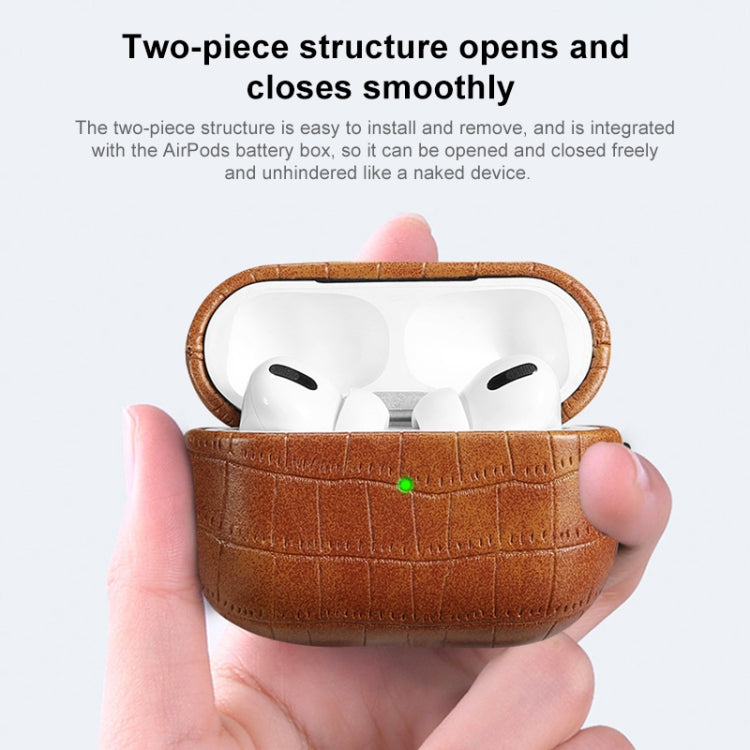 For AirPods 3 Crocodile Texture Earphone Protective Case(Dark Green) - For AirPods 3 by PMC Jewellery | Online Shopping South Africa | PMC Jewellery | Buy Now Pay Later Mobicred