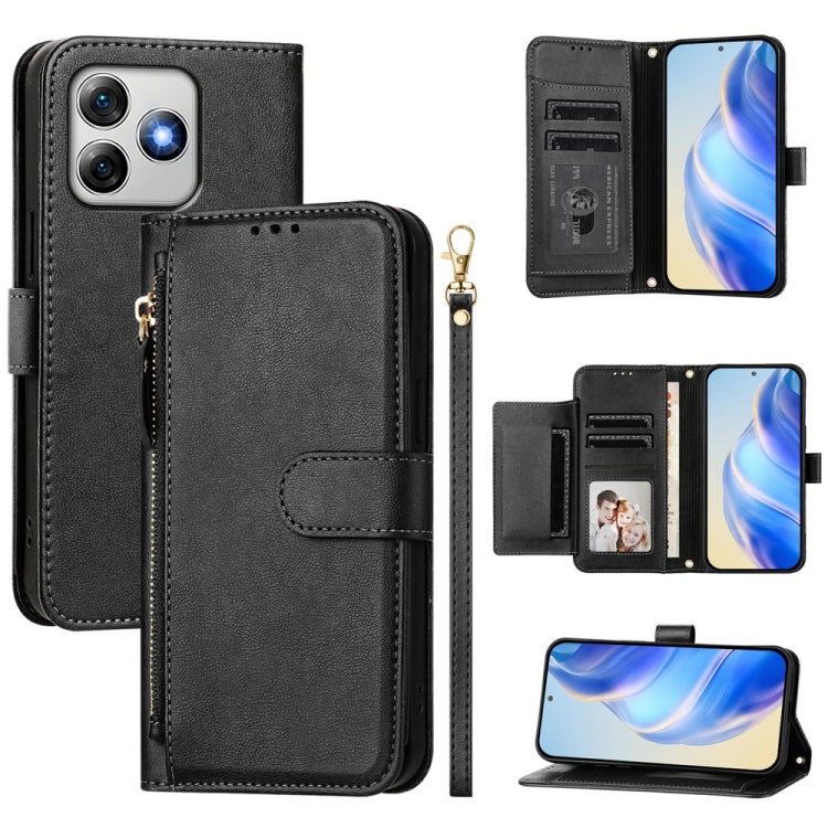 For Ulefone Note 18 Ultra Multi-Card Slots Zipper Wallet Leather Phone Case(Black) - Ulefone Cases by PMC Jewellery | Online Shopping South Africa | PMC Jewellery | Buy Now Pay Later Mobicred