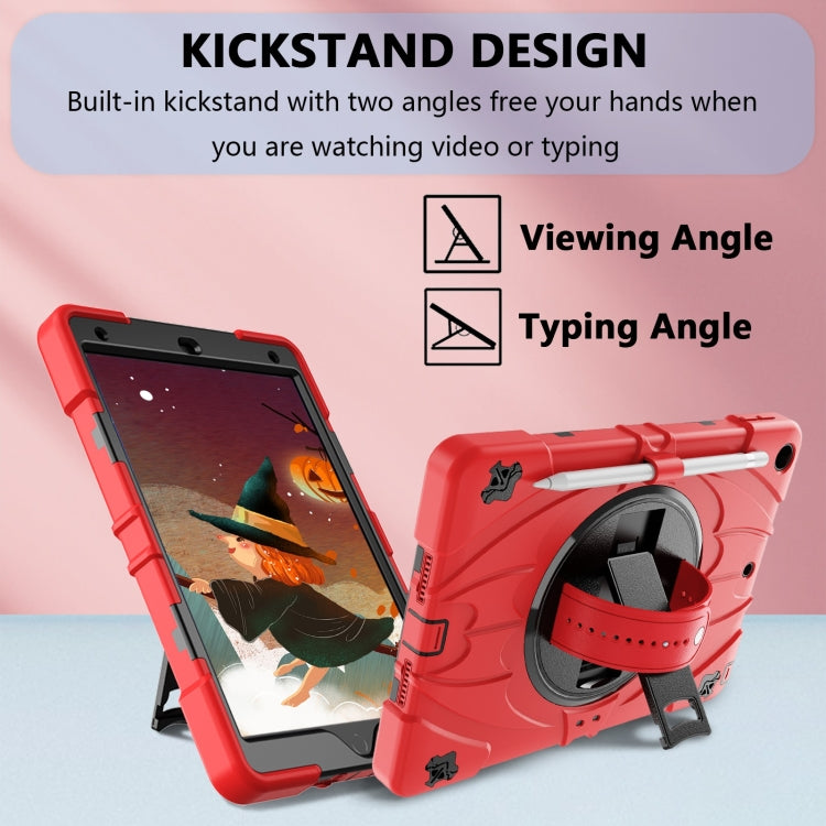 For iPad 10.2 2021 / 2020 / 2019 Bat Hand Grip Turntable Stand Tablet Case(Red Black) - iPad 10.2 Cases by PMC Jewellery | Online Shopping South Africa | PMC Jewellery | Buy Now Pay Later Mobicred