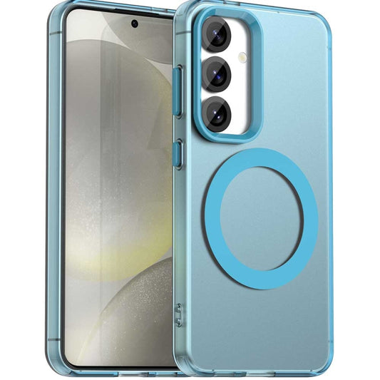 For Samsung Galaxy S25 5G Candy Magsafe PC Hybrid TPU Phone Case(Blue) - Galaxy S25 5G Cases by PMC Jewellery | Online Shopping South Africa | PMC Jewellery | Buy Now Pay Later Mobicred