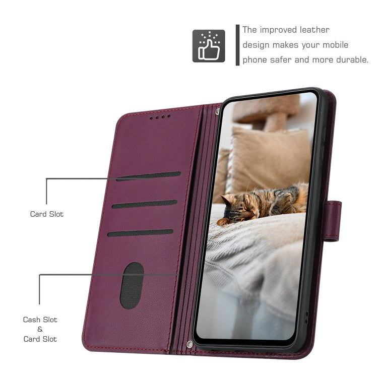 For Tecno Spark Go 2024 4G Embossed Kitten Phone Leather Case with Lanyard(Wine Red) - Tecno Cases by PMC Jewellery | Online Shopping South Africa | PMC Jewellery | Buy Now Pay Later Mobicred