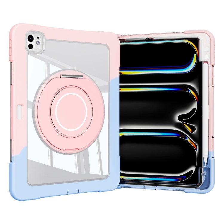 For iPad Pro 11 2024 Crystal Armor PC Hybrid TPU Tablet Case with Pen Slot(Blue Pink) - iPad Pro 11 2024 Cases by PMC Jewellery | Online Shopping South Africa | PMC Jewellery | Buy Now Pay Later Mobicred