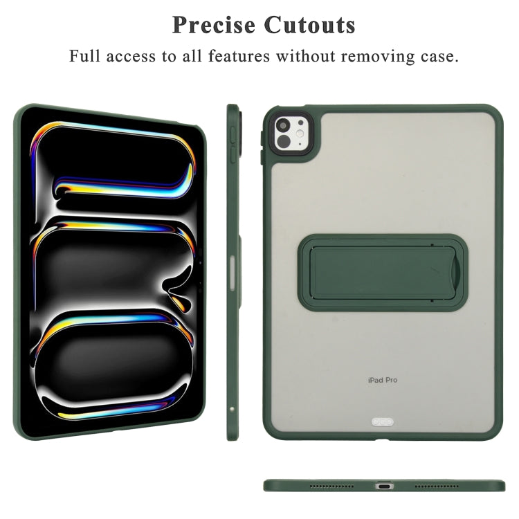 For iPad 4 / 3 / 2 9.7 inch Skin Feel Holder PC Hybrid TPU Tablet Case(Dark Green) - iPad 4 & 3 & 2 Cases by PMC Jewellery | Online Shopping South Africa | PMC Jewellery | Buy Now Pay Later Mobicred