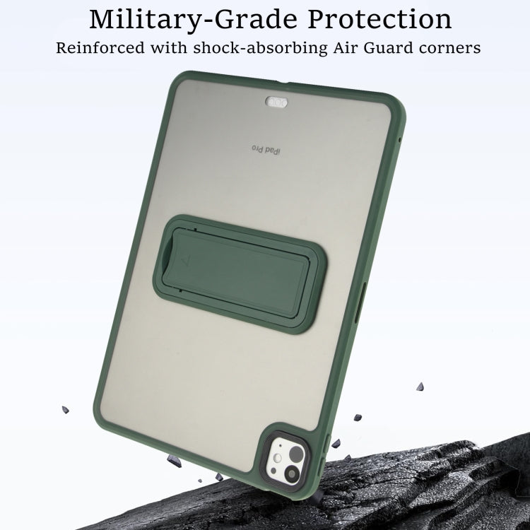 For iPad 9.7 inch 2018 / 2017 Skin Feel Holder PC Hybrid TPU Tablet Case(Dark Green) - iPad 9.7 (2018) & (2017) Cases by PMC Jewellery | Online Shopping South Africa | PMC Jewellery | Buy Now Pay Later Mobicred